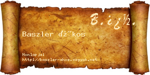 Baszler Ákos névjegykártya